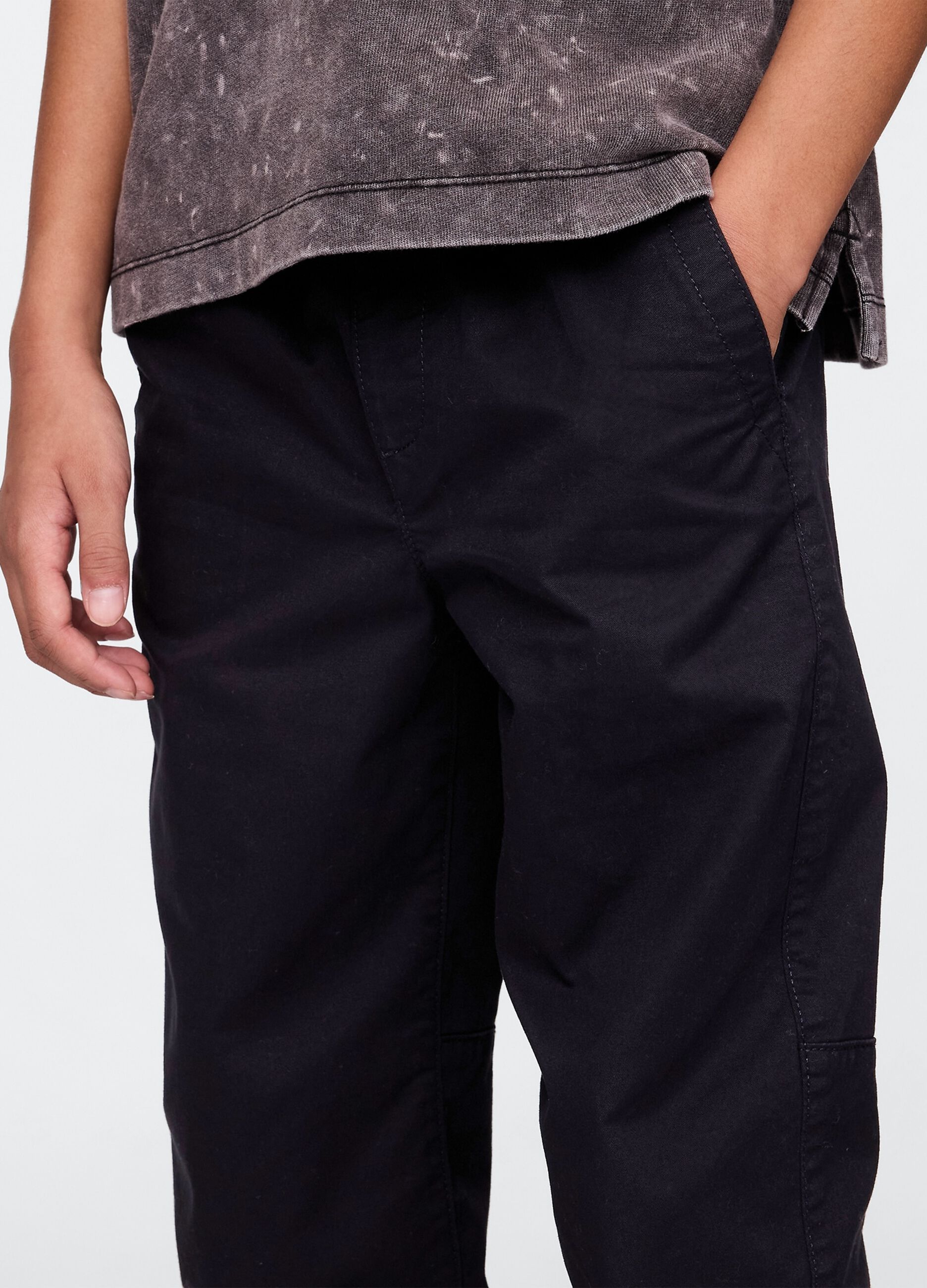 Pantaloni neri in cotone elasticizzato_3