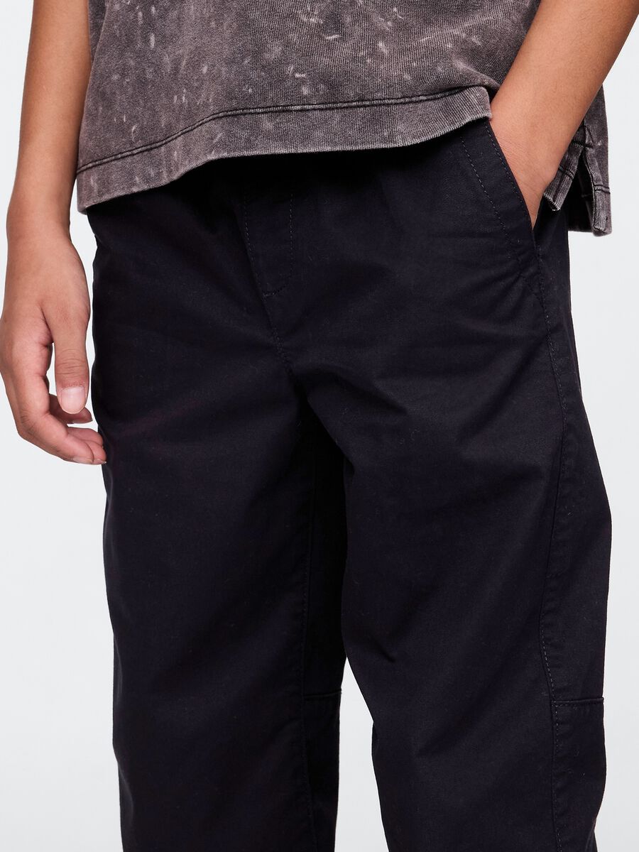 Pantaloni neri in cotone elasticizzato Boy_3