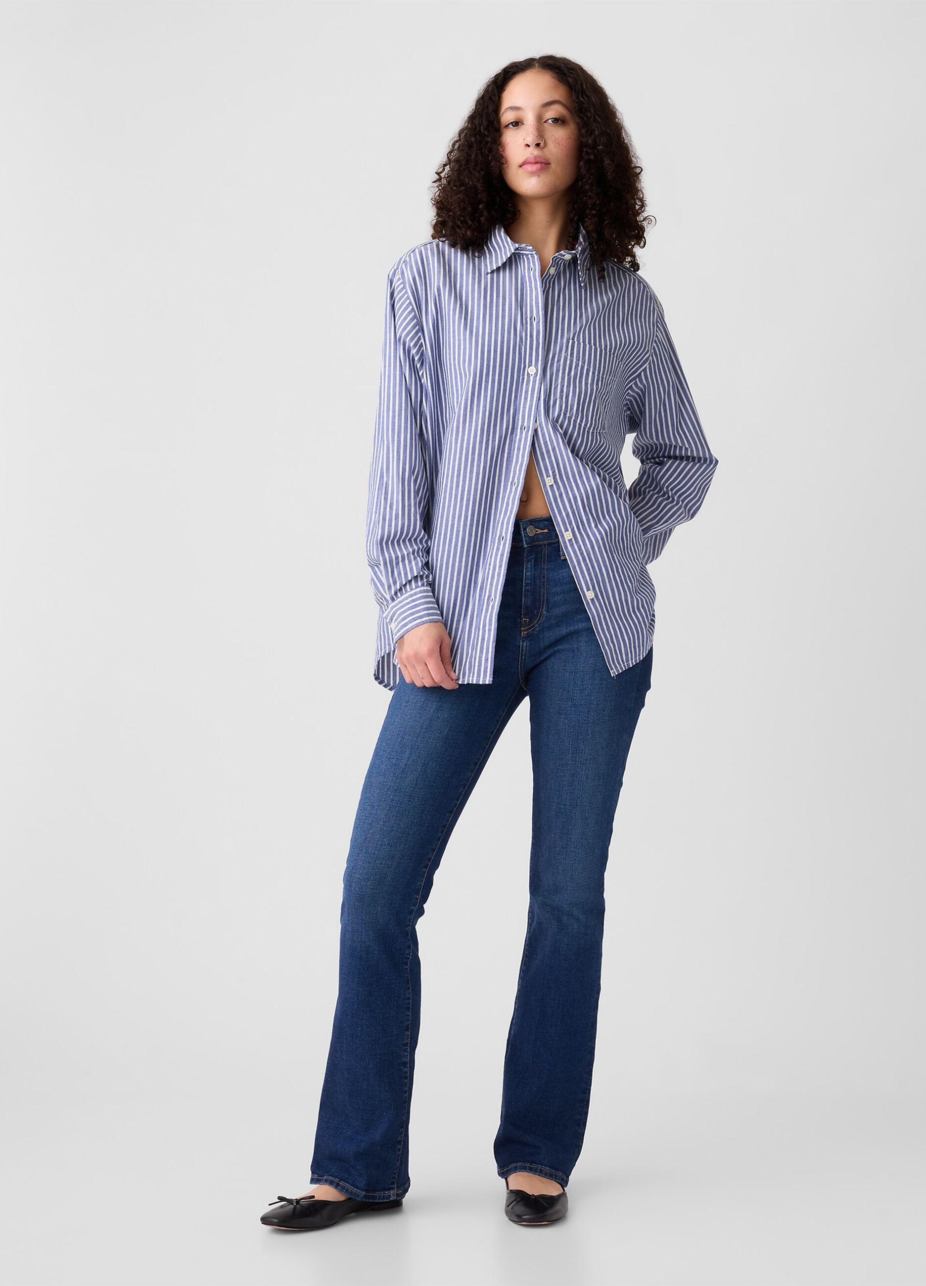 Jeans bootcut flare fit a vita alta