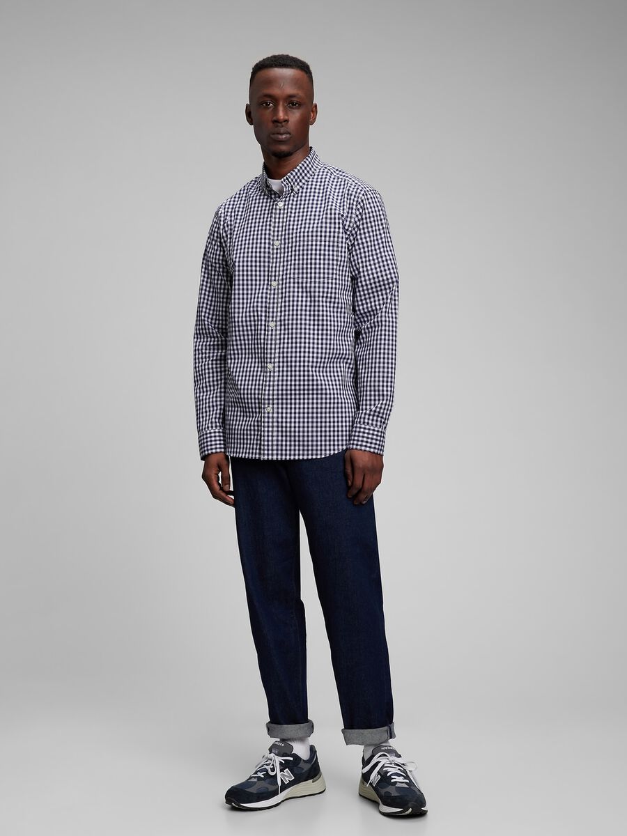 Camicia in tessuto Coolmax® fantasia vichy Uomo_0