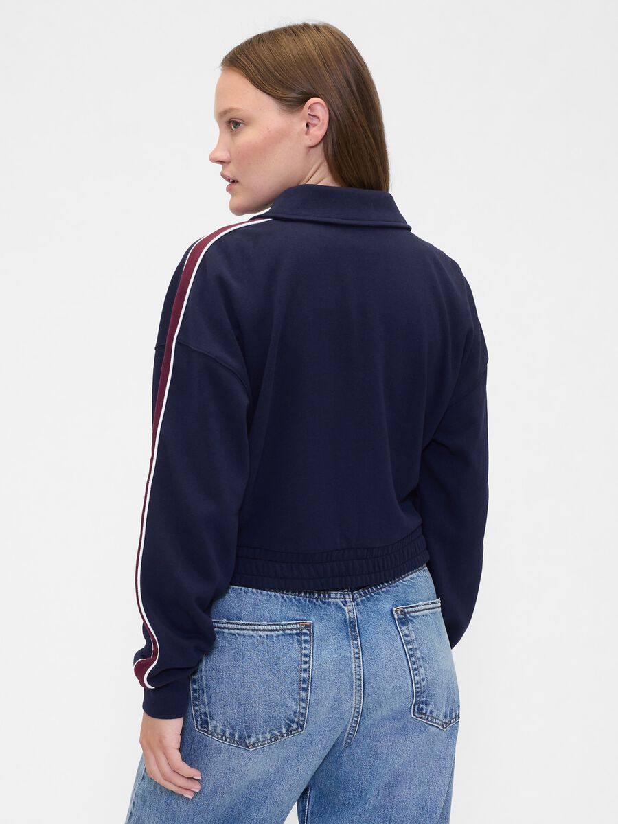 Felpa blu con zip integrale Donna_2