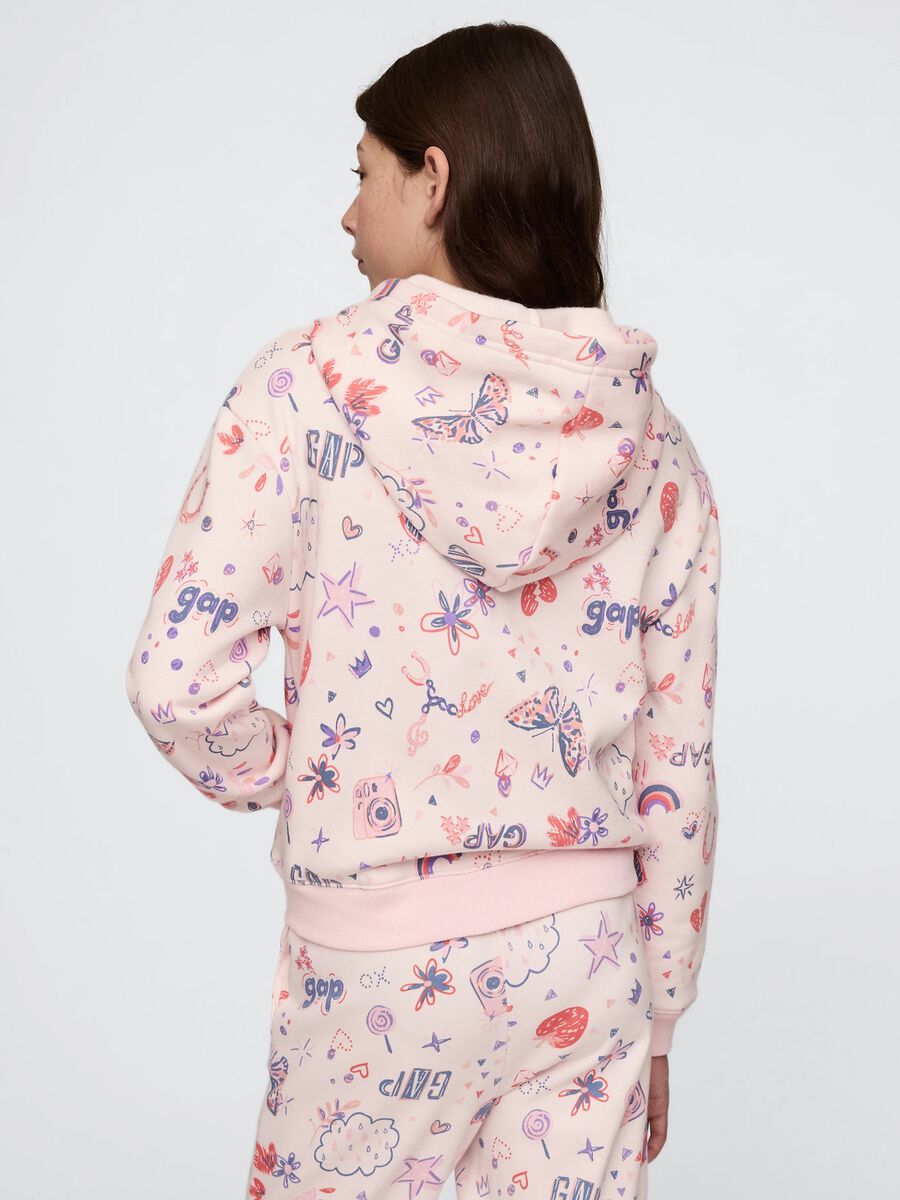 Felpa con cappuccio rosa con stampa GAP Kids Bambina_2