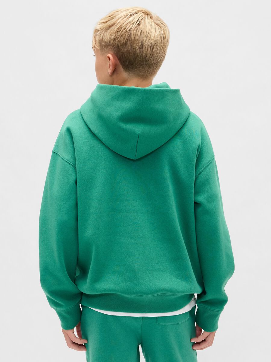 Felpa verde con cappuccio per bambino Bambino_1