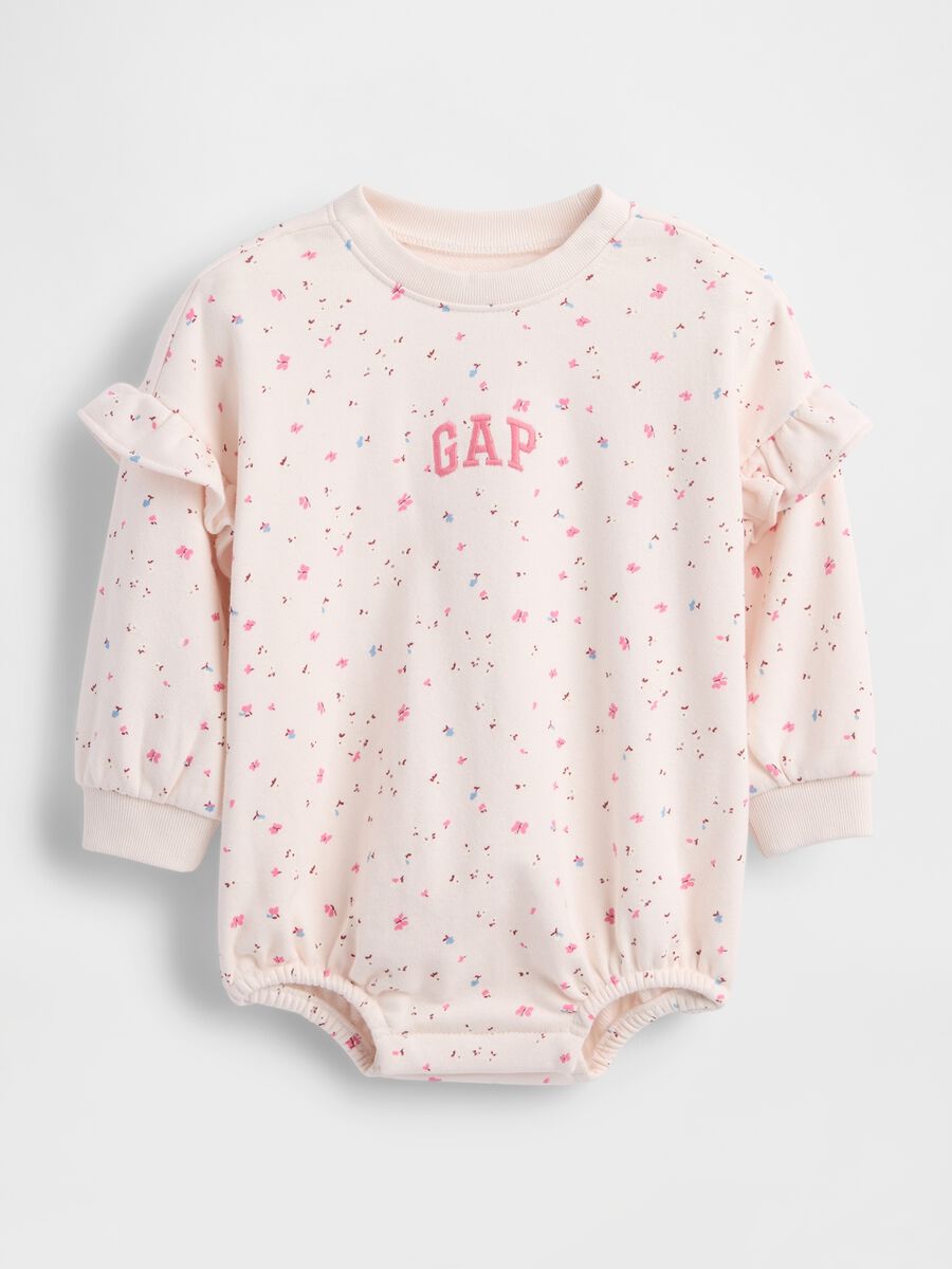 Pink cotton bodysuit with flowers Newborn Boy_0
