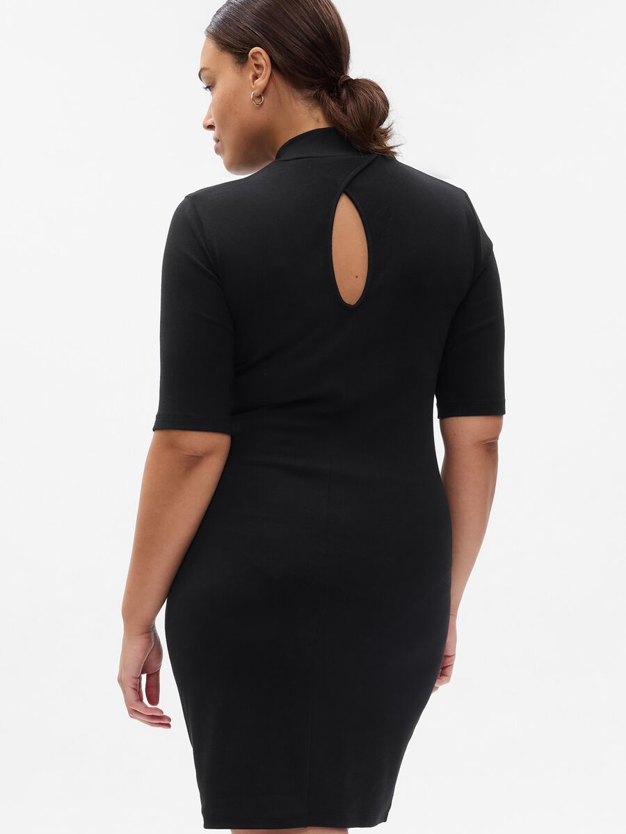 Short dress with mock neck and cut-out details Woman_4