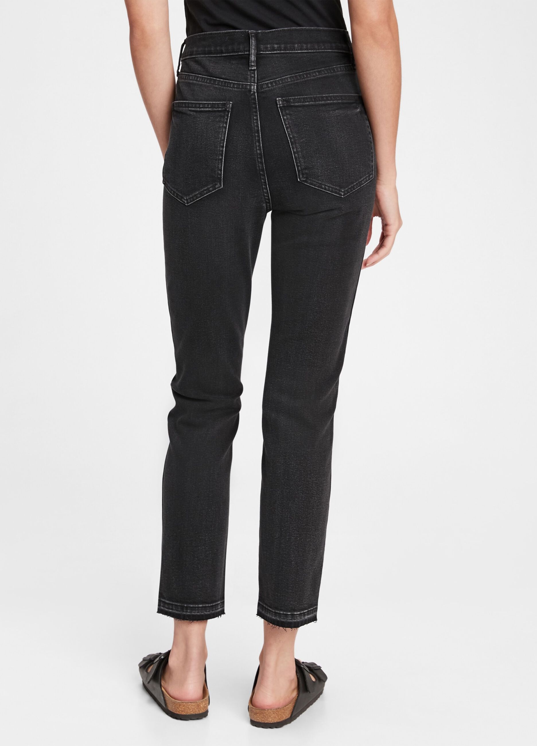 Slim-fit high-waist jeans with raw edging_2