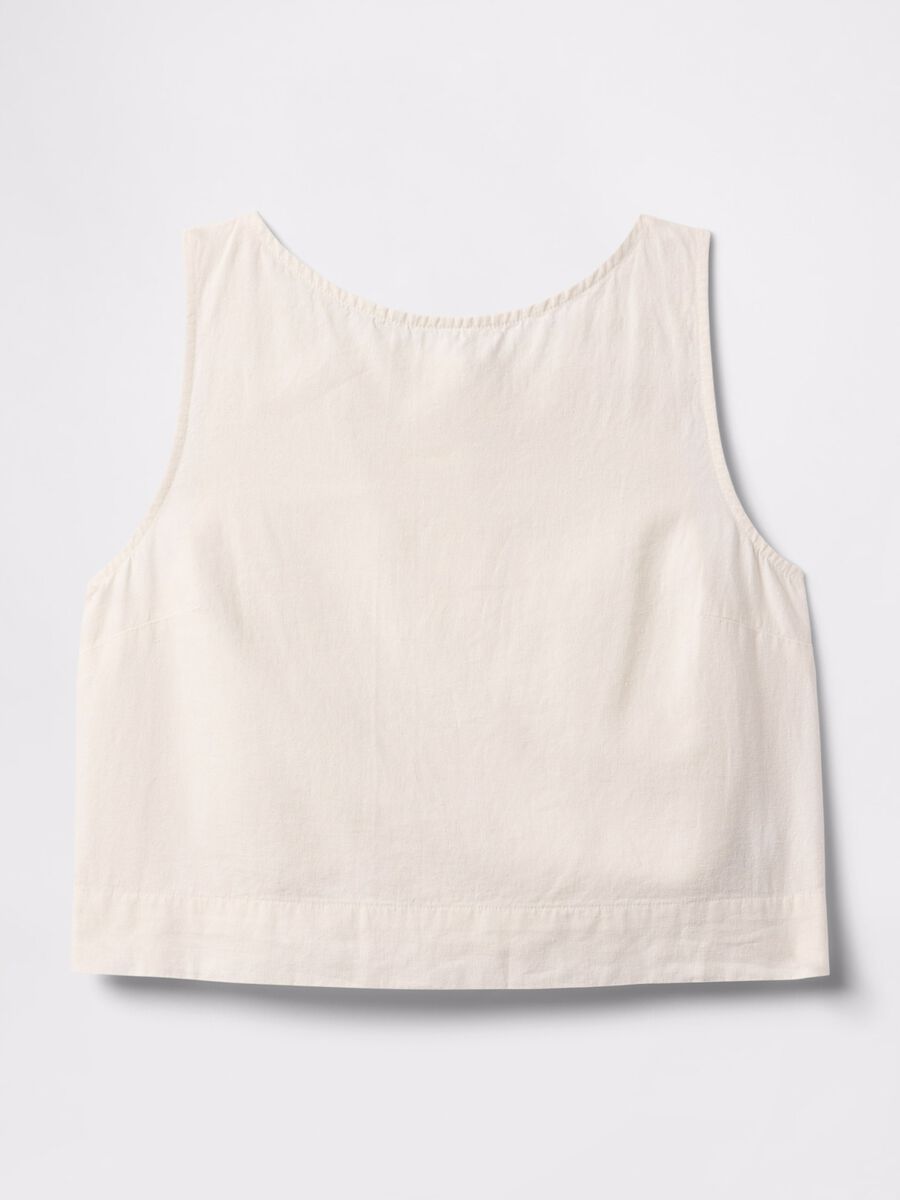 Top senza maniche in misto lino e viscosa Gap Donna_3