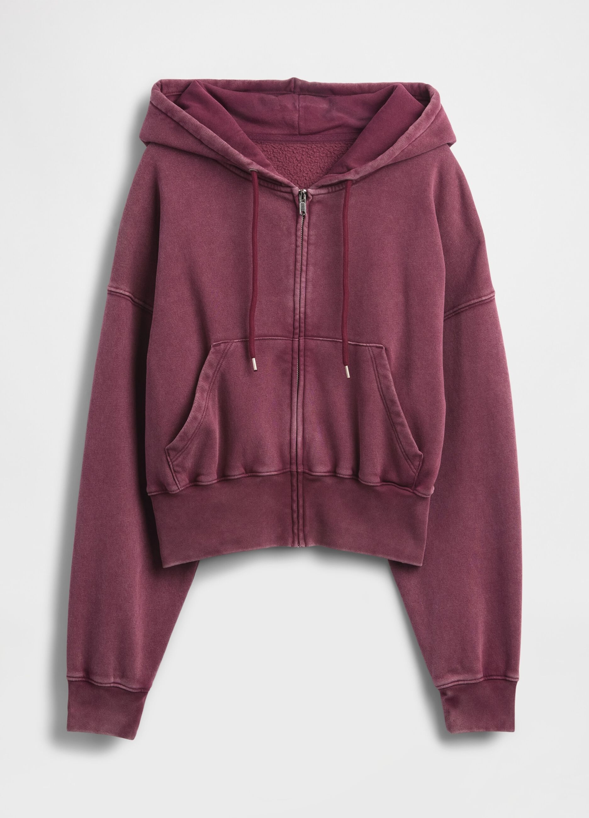 Felpa viola con cappuccio full zip_4