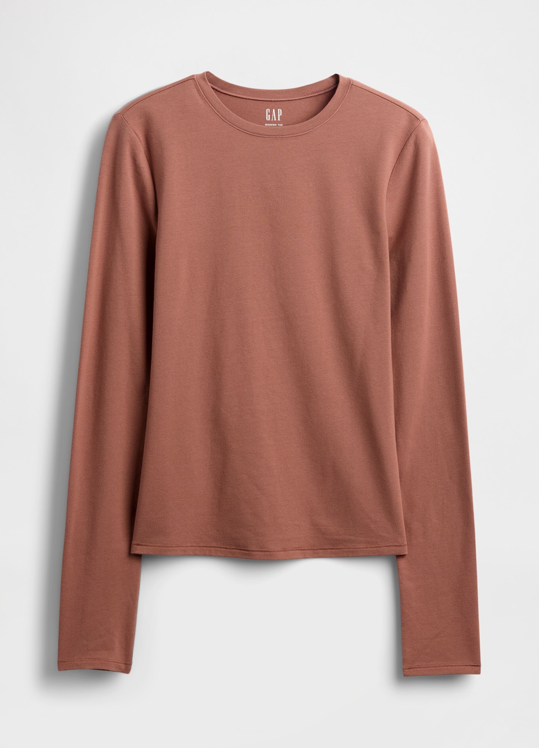 Maglia marrone a maniche lunghe elasticizzata_3