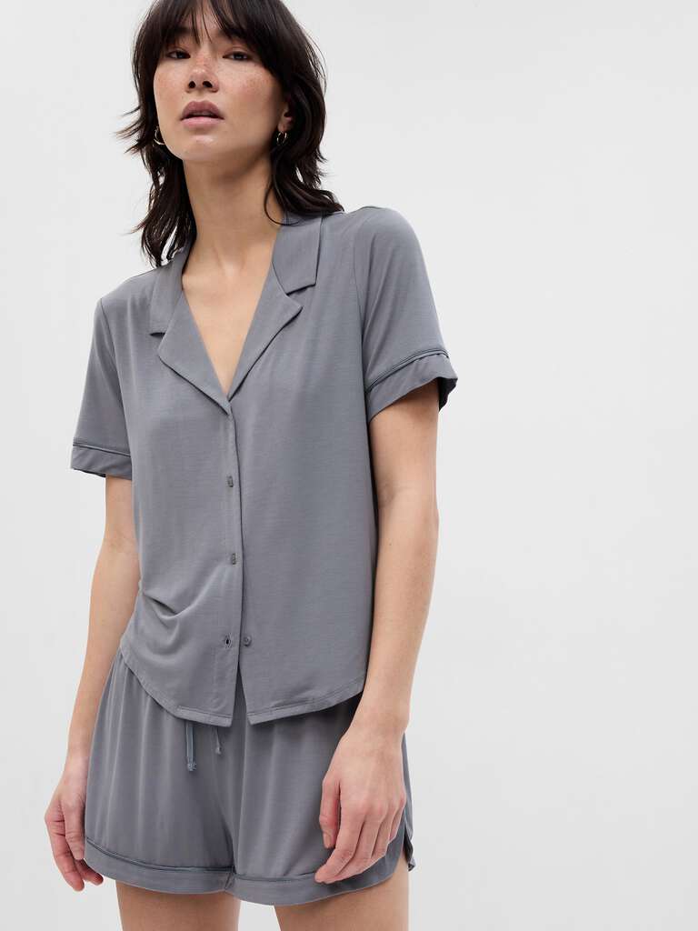 Top pigiama a camicia