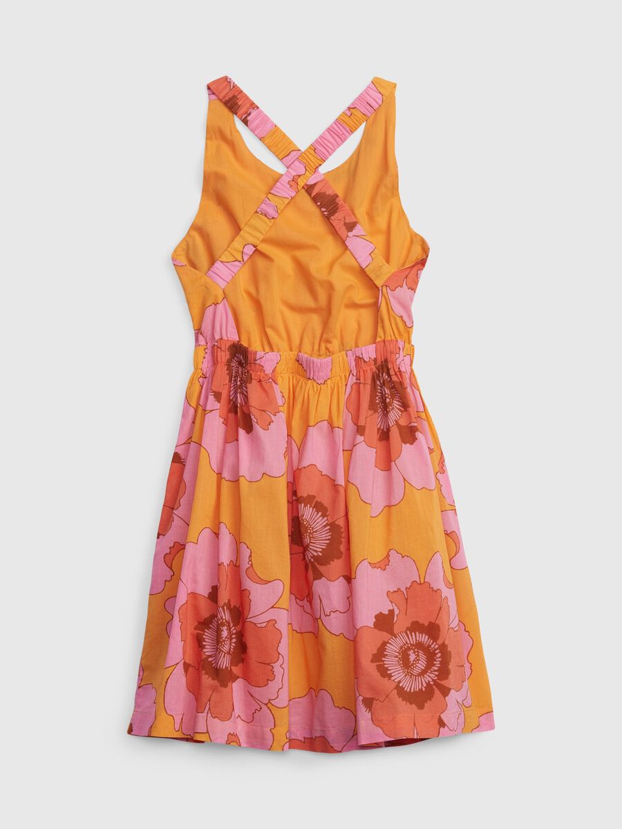 Short sleeveless dress with floral print Girl_2