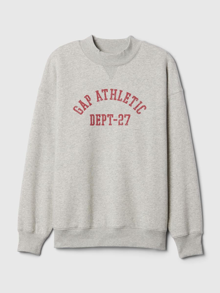 Felpa oversize mock neck con logo Athletic Donna_4