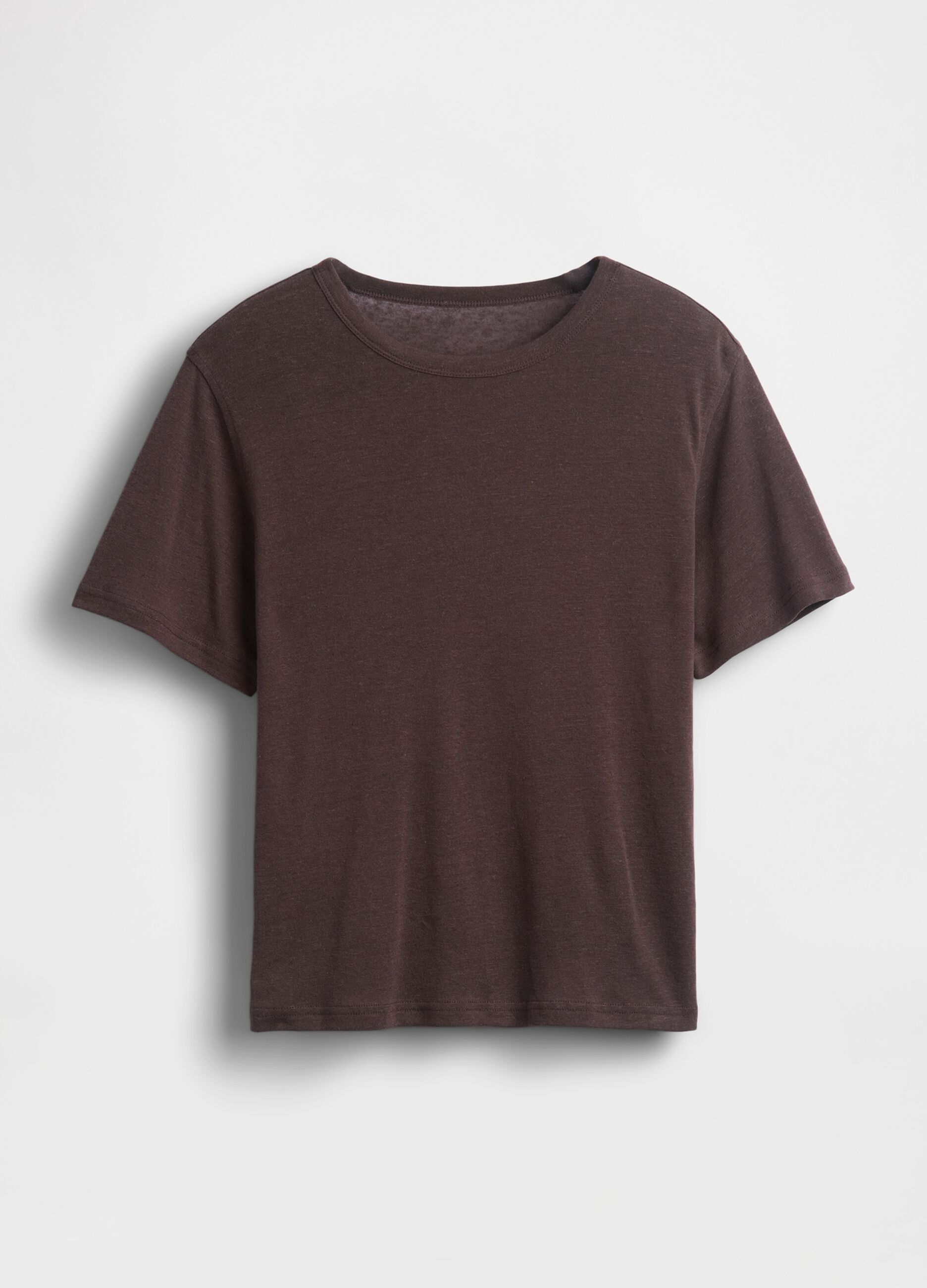 T-shirt a maniche corte in misto lino