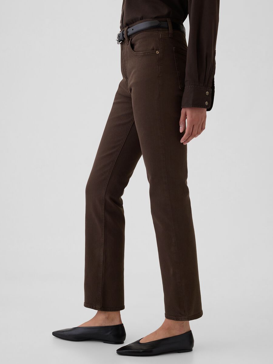 Pantalone straight fit in cotone stretch Donna_3