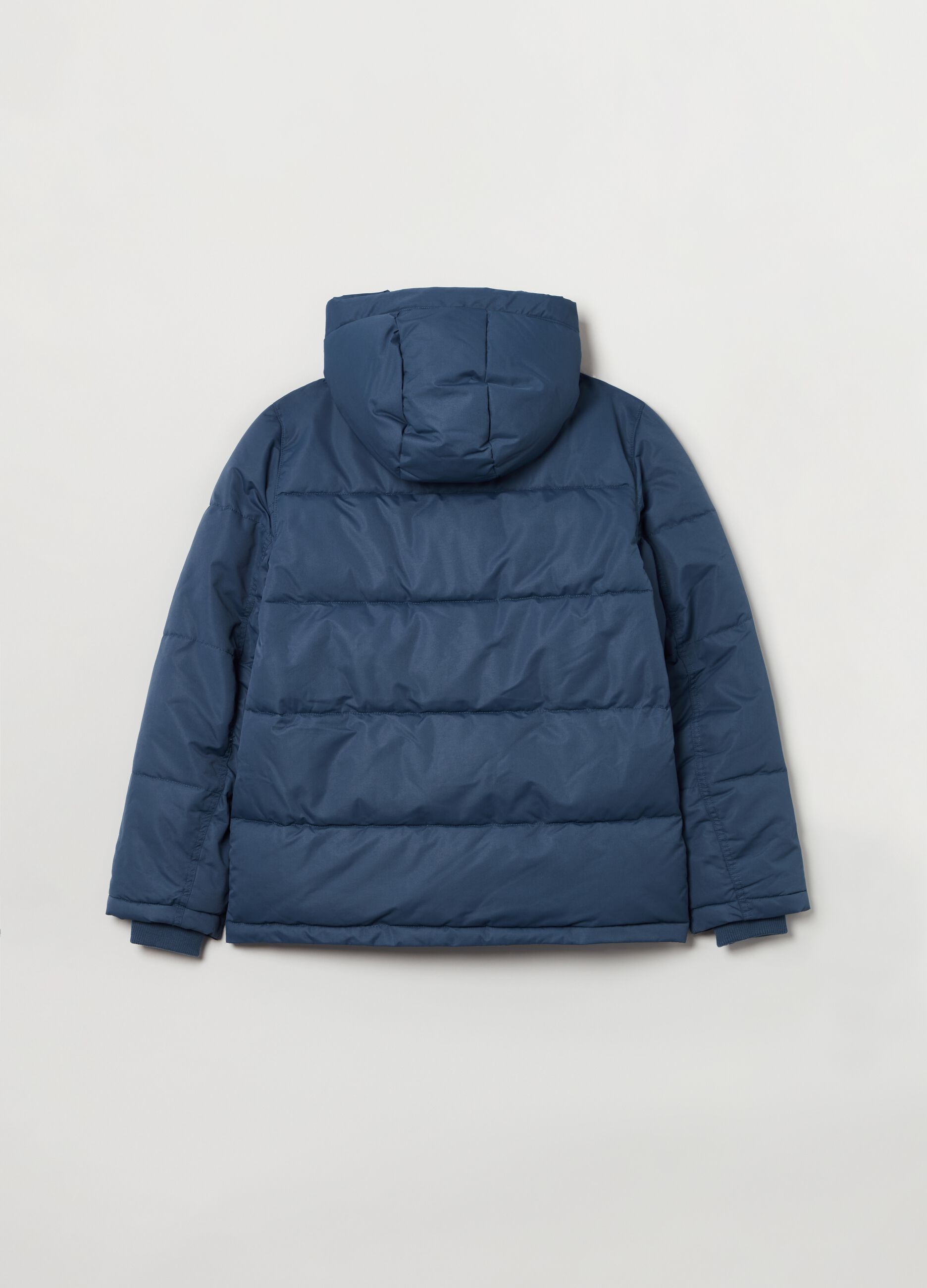 Quilted and padded jacket with hood_1