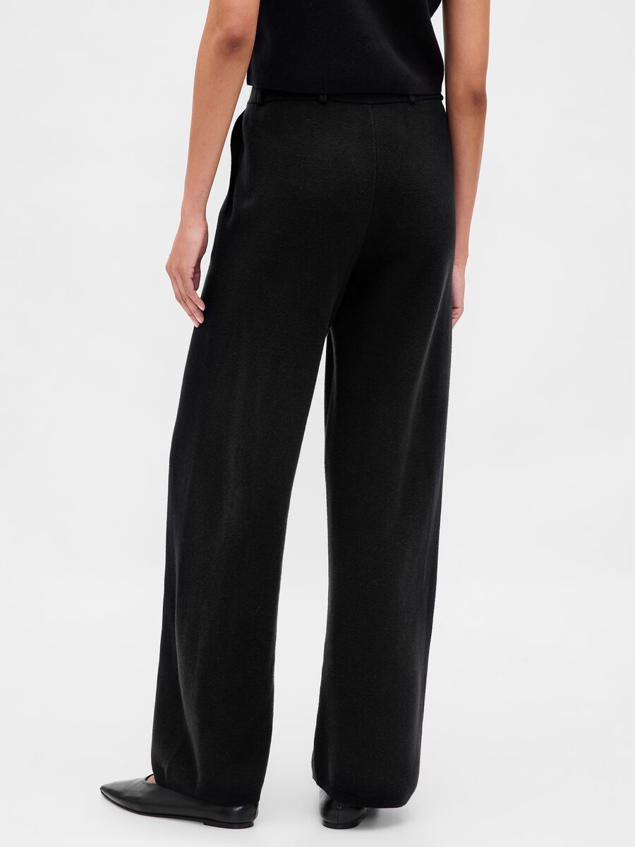 Black Cotton Blend Trousers Woman_2