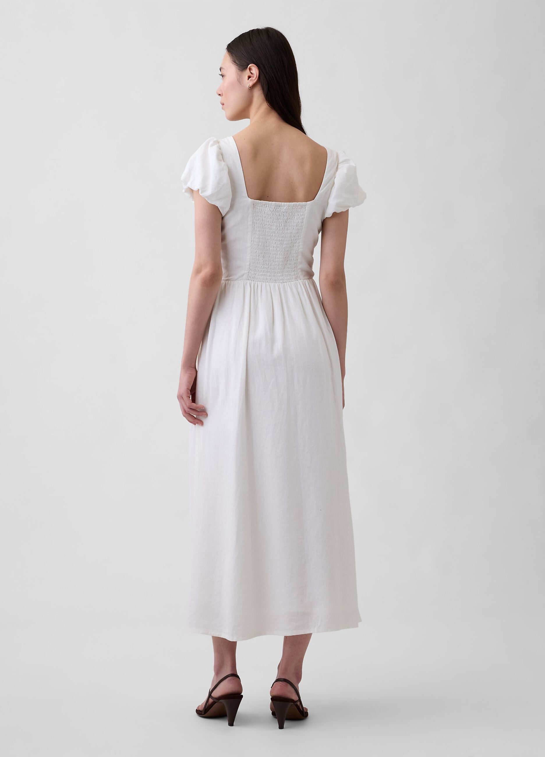 Abito midi in misto lino