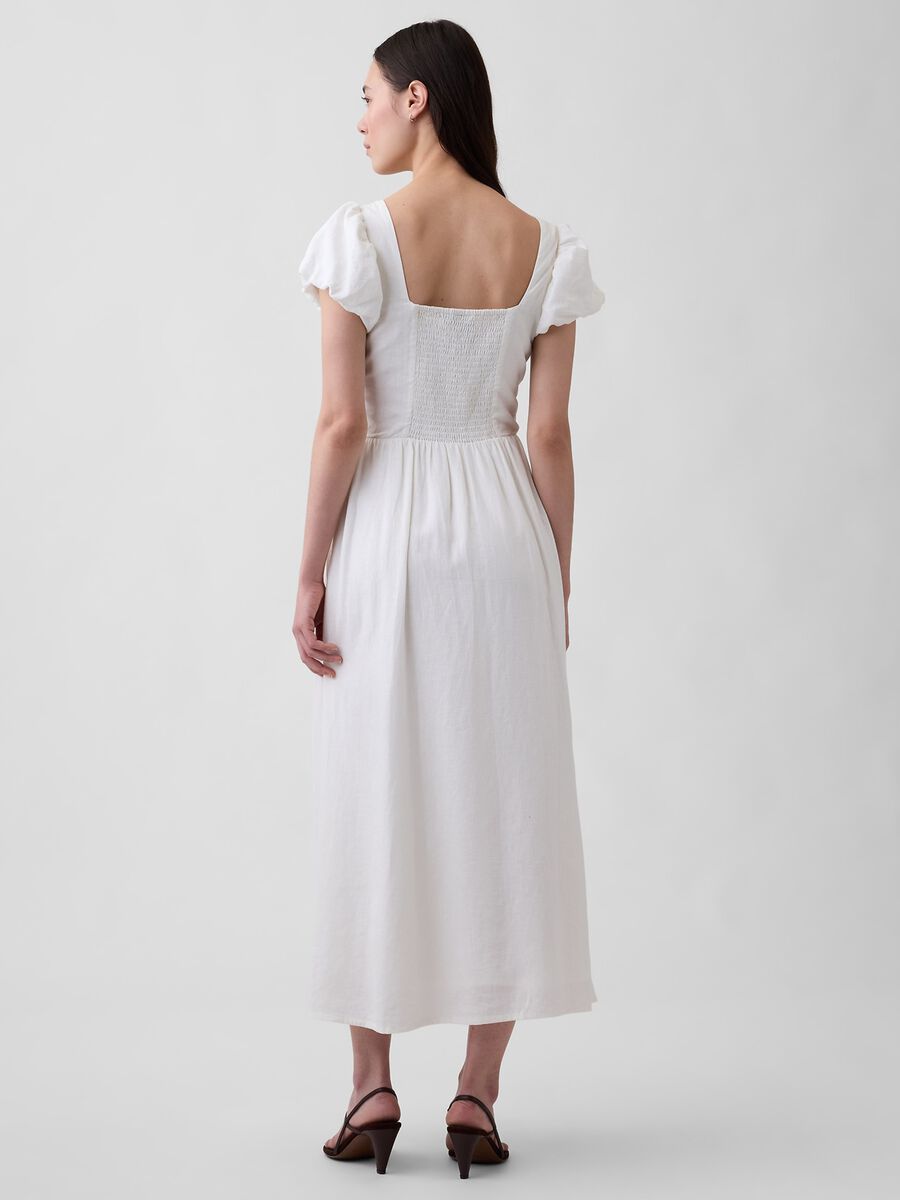 Abito midi in misto lino Donna_1