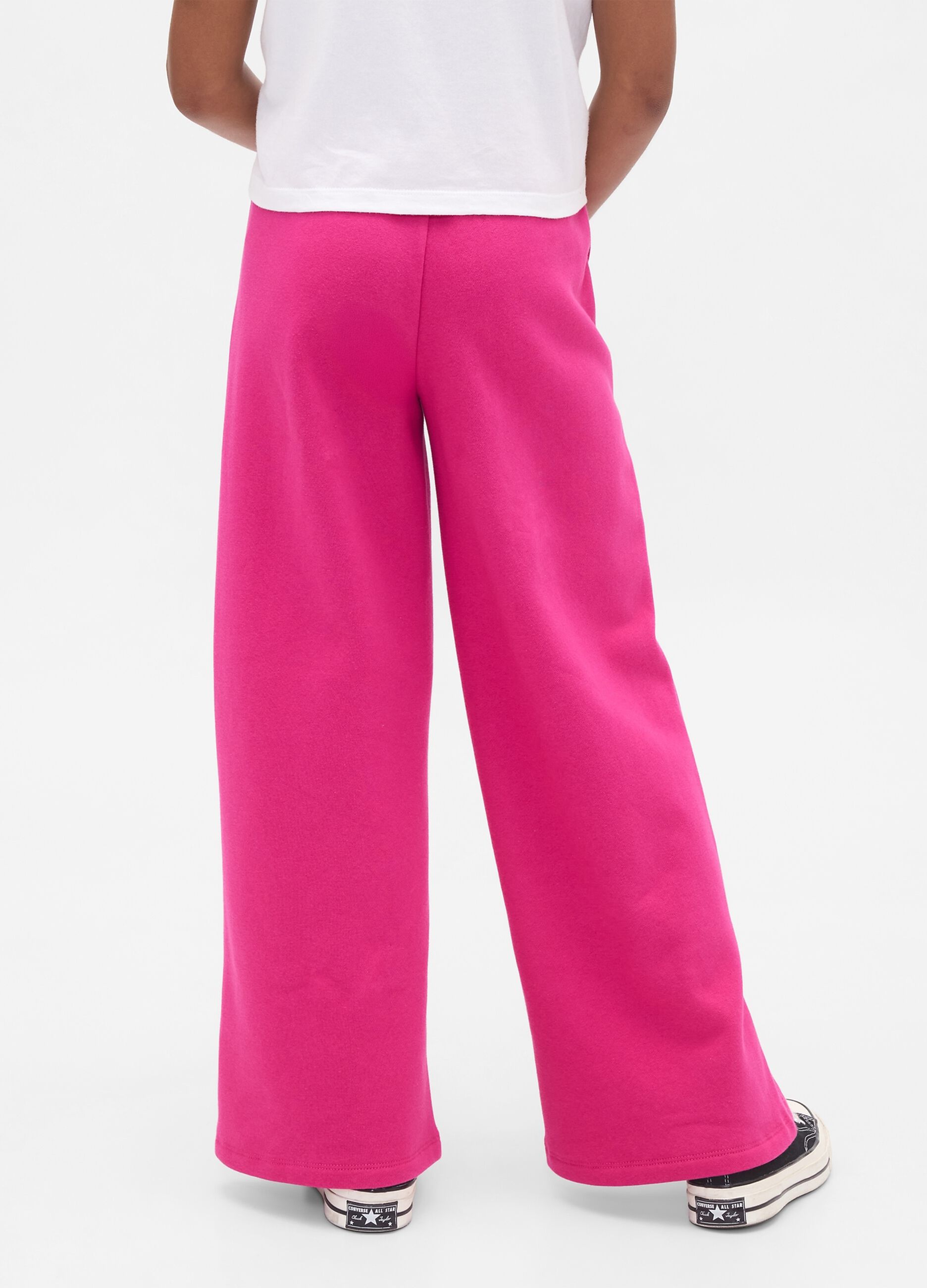 Pantaloni rosa per bambina in misto cotone e poliestere_2