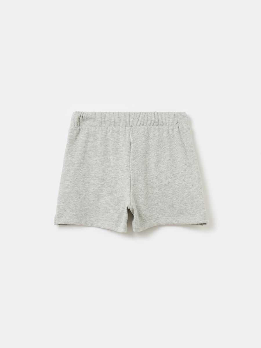 Shorts in French Terry con stampa logo Bambina_1