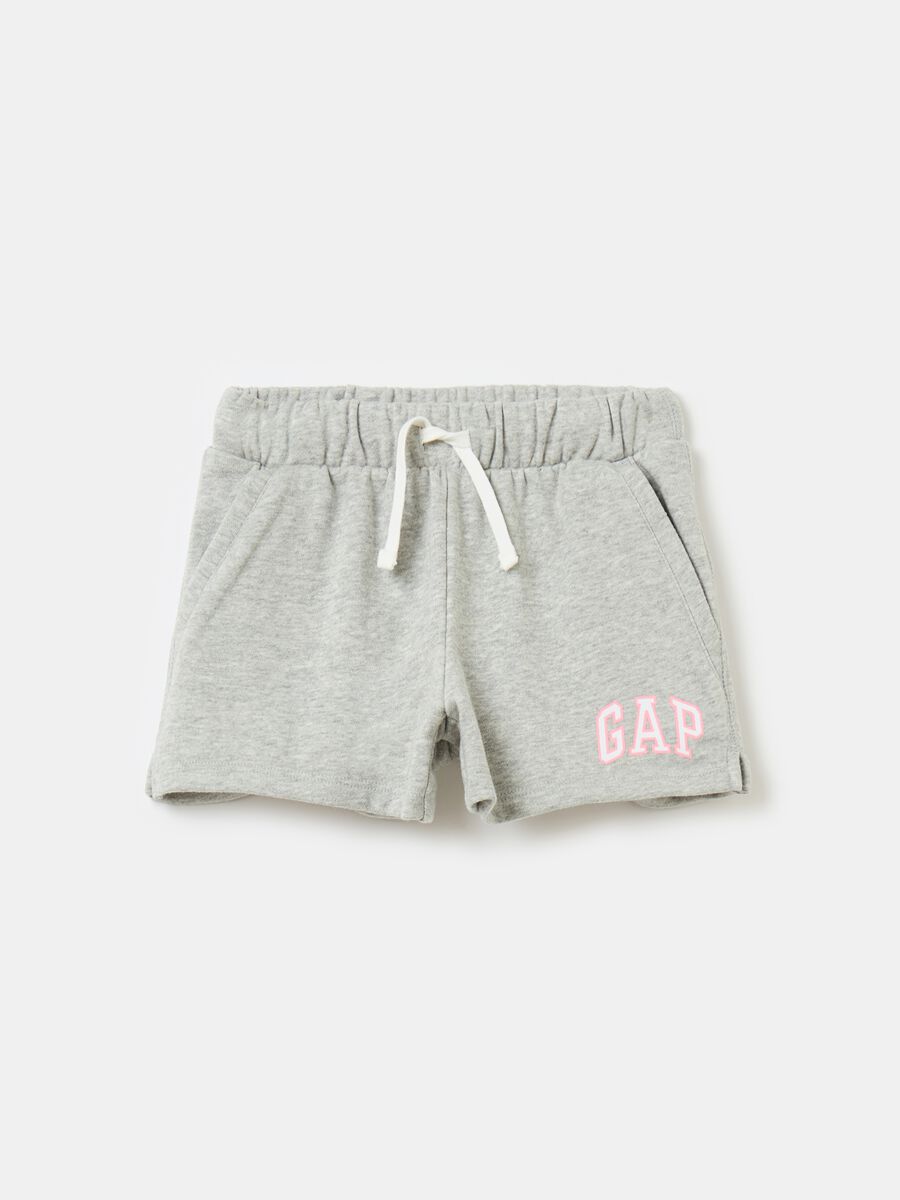 Shorts in French Terry con stampa logo Bambina_0