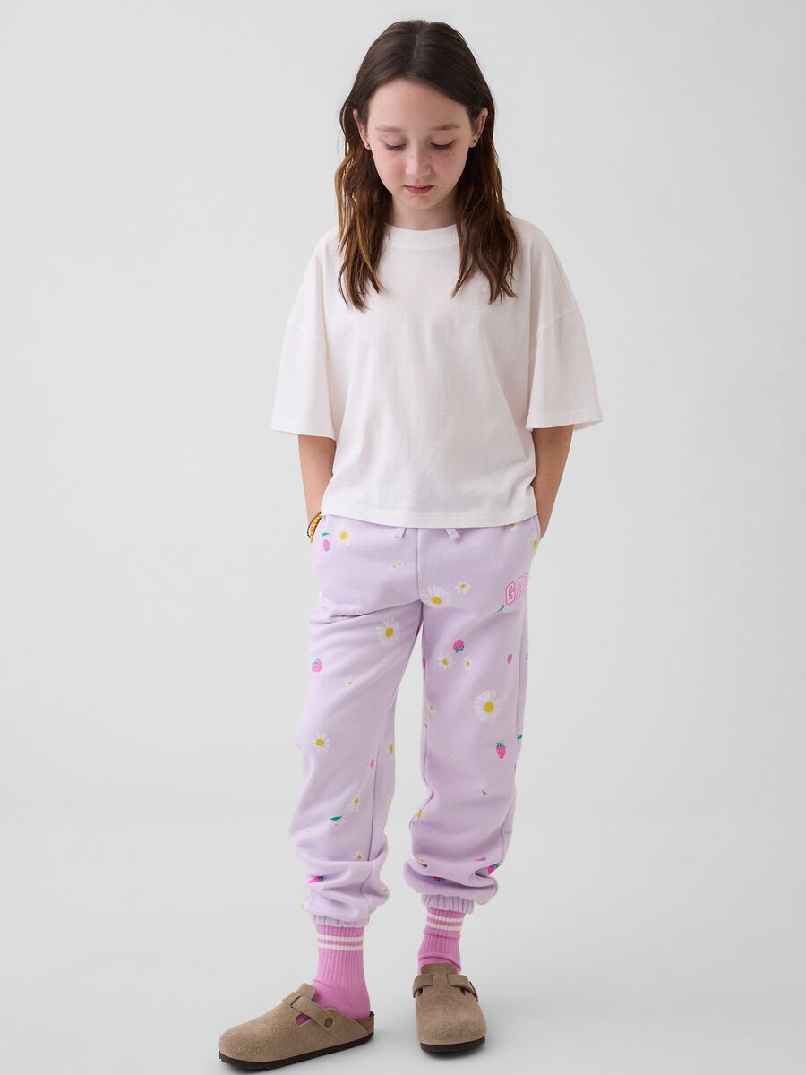 Joggers in misto cotone con logo GAP Bambina_0