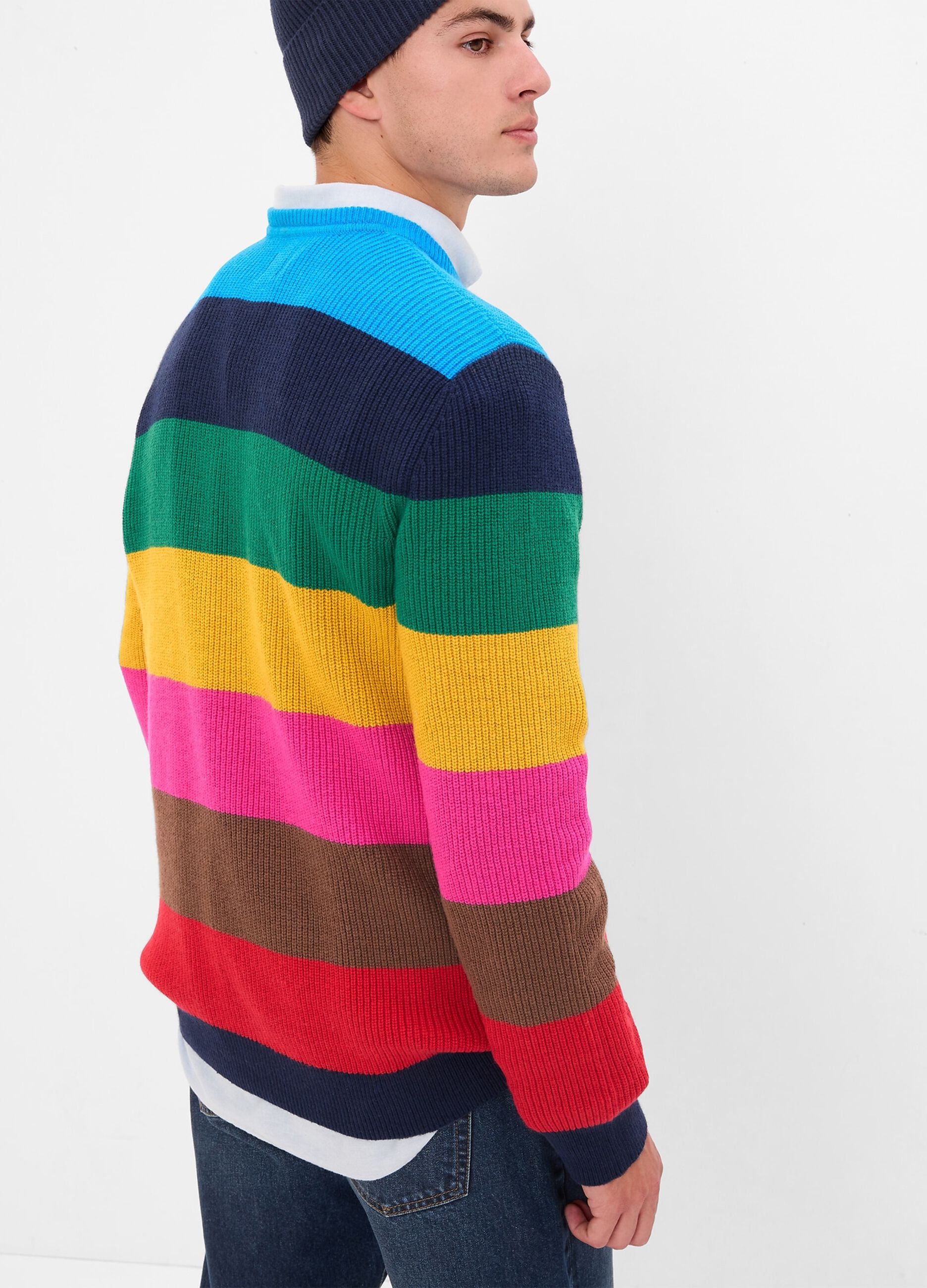 Pullover with multicoloured stripes_2