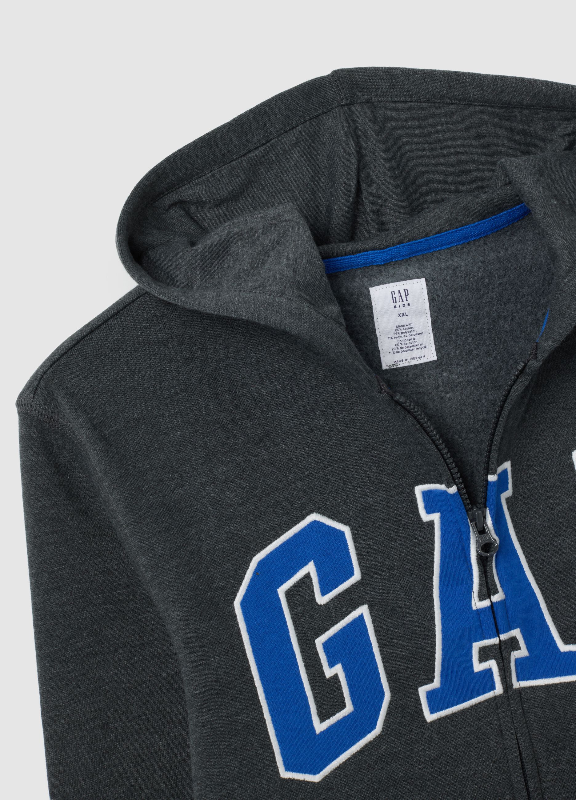 Full-zip plush hoodie with embroidered logo_3