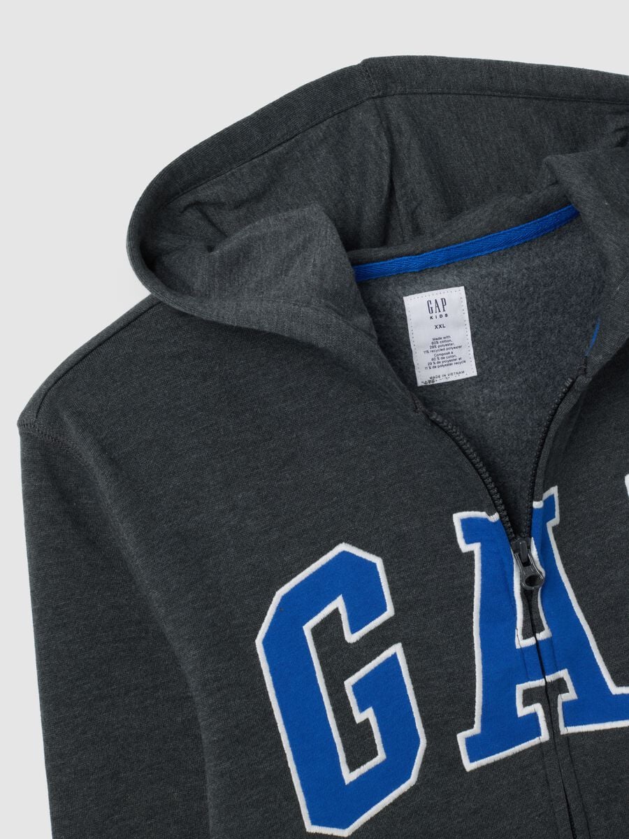 Full-zip in felpa con ricamo logo Bambino_3