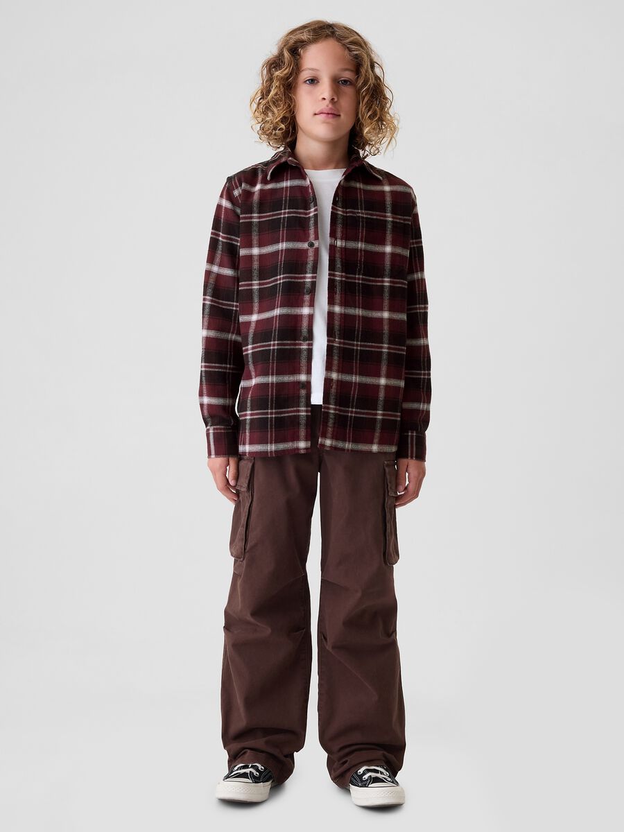 Camicia in flanella con fantasia check Bambino_1