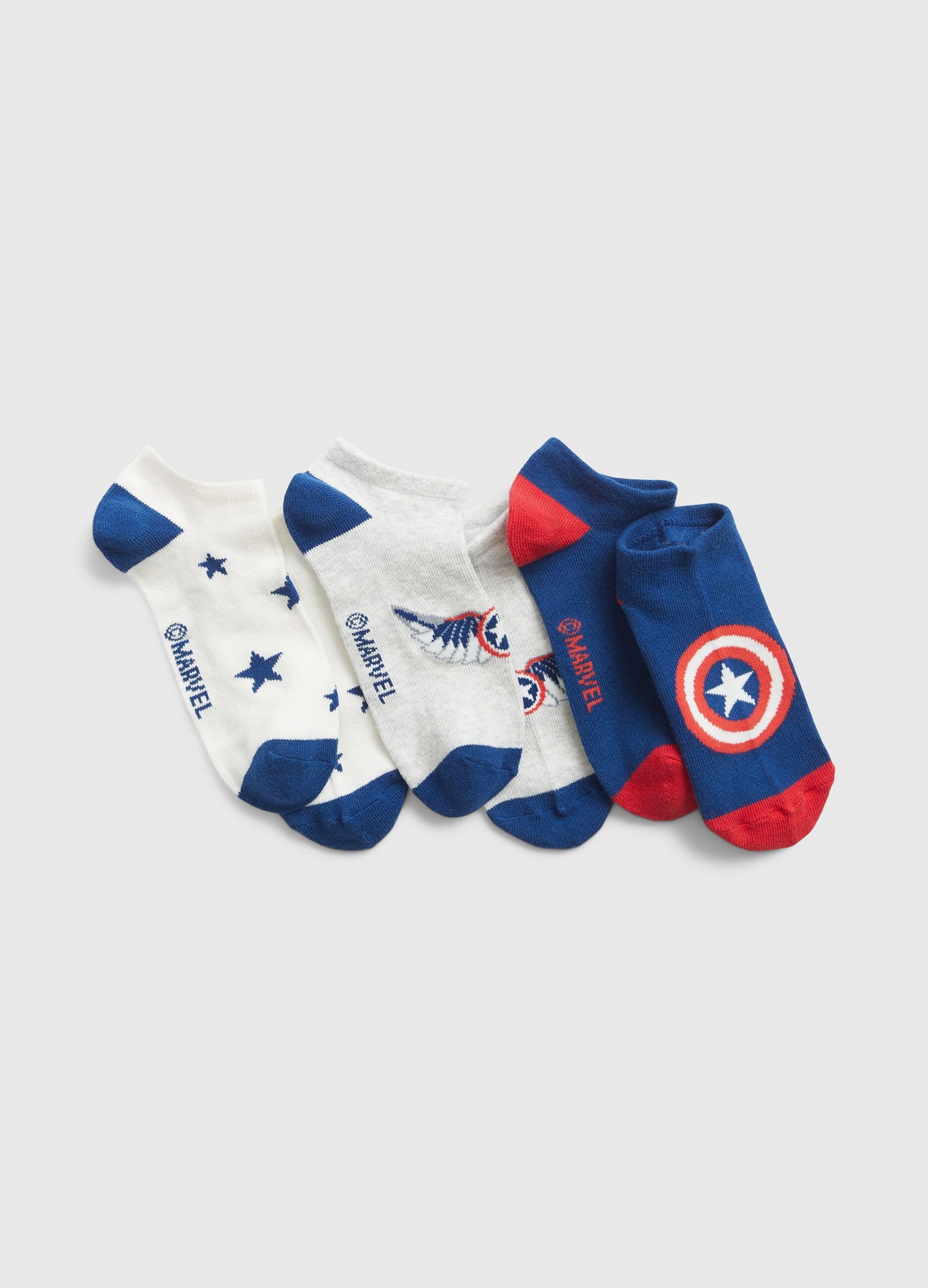 Three-pair pack Marvel Captain America short socks