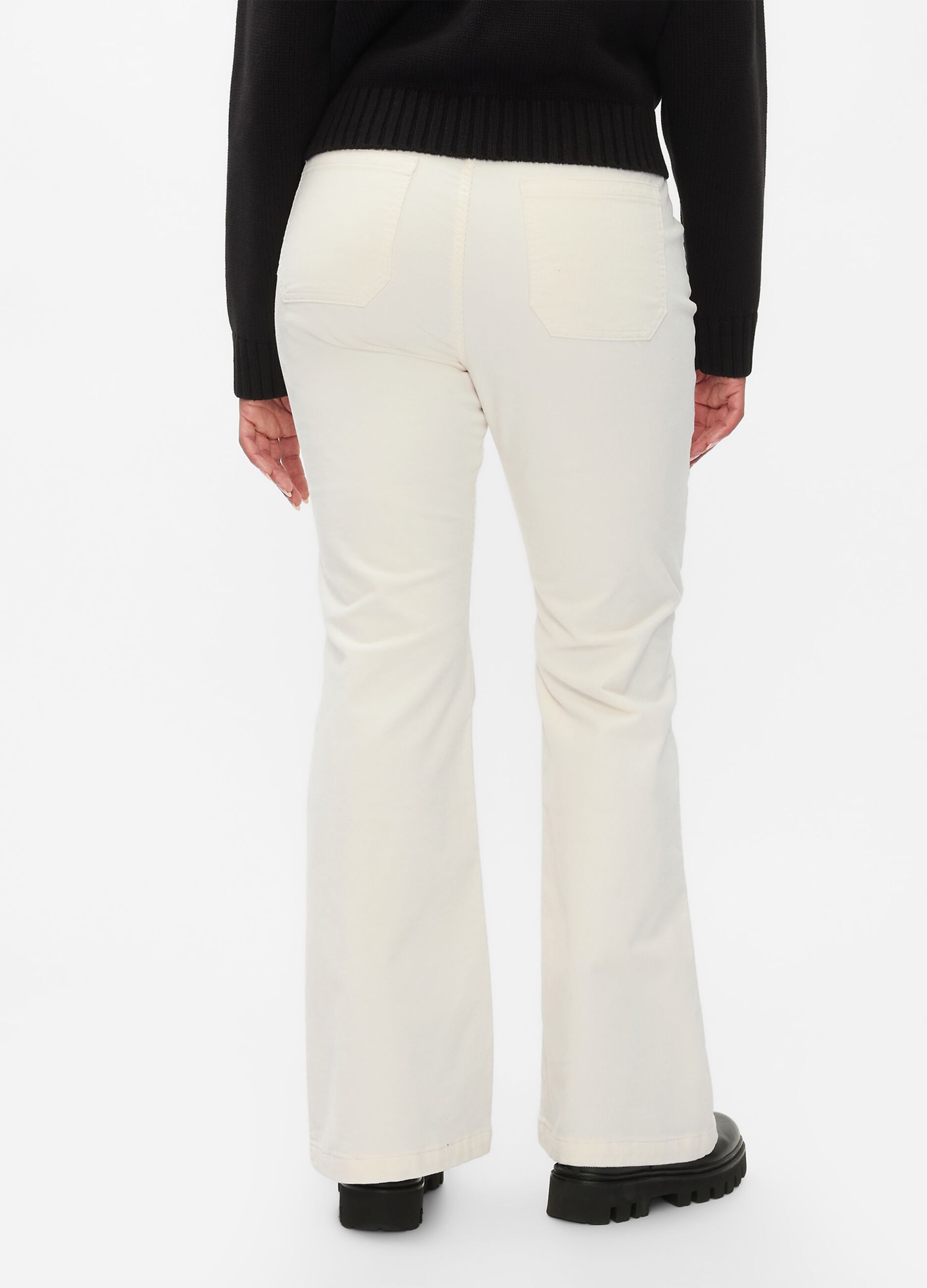 Pantalone flare fit a vita alta in corduroy_6