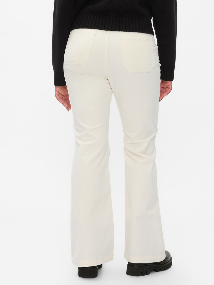 Pantalone flare fit a vita alta in corduroy Donna_6