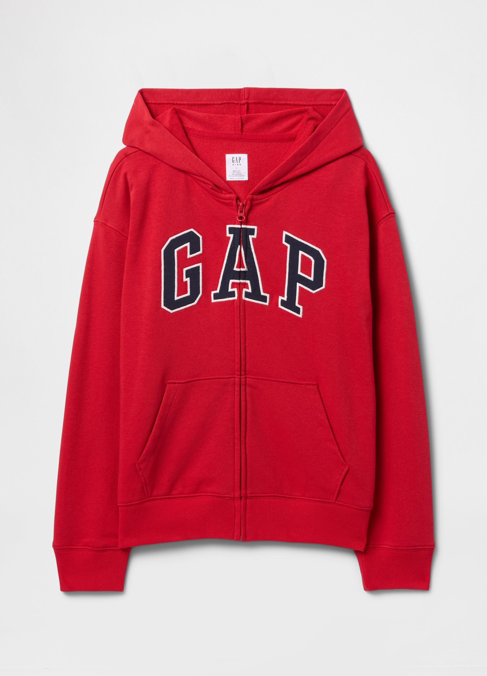 Felpa rossa con cappuccio e logo GAP_4