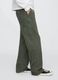 Wide Green Cargo Trousers in Cotton Blend_3