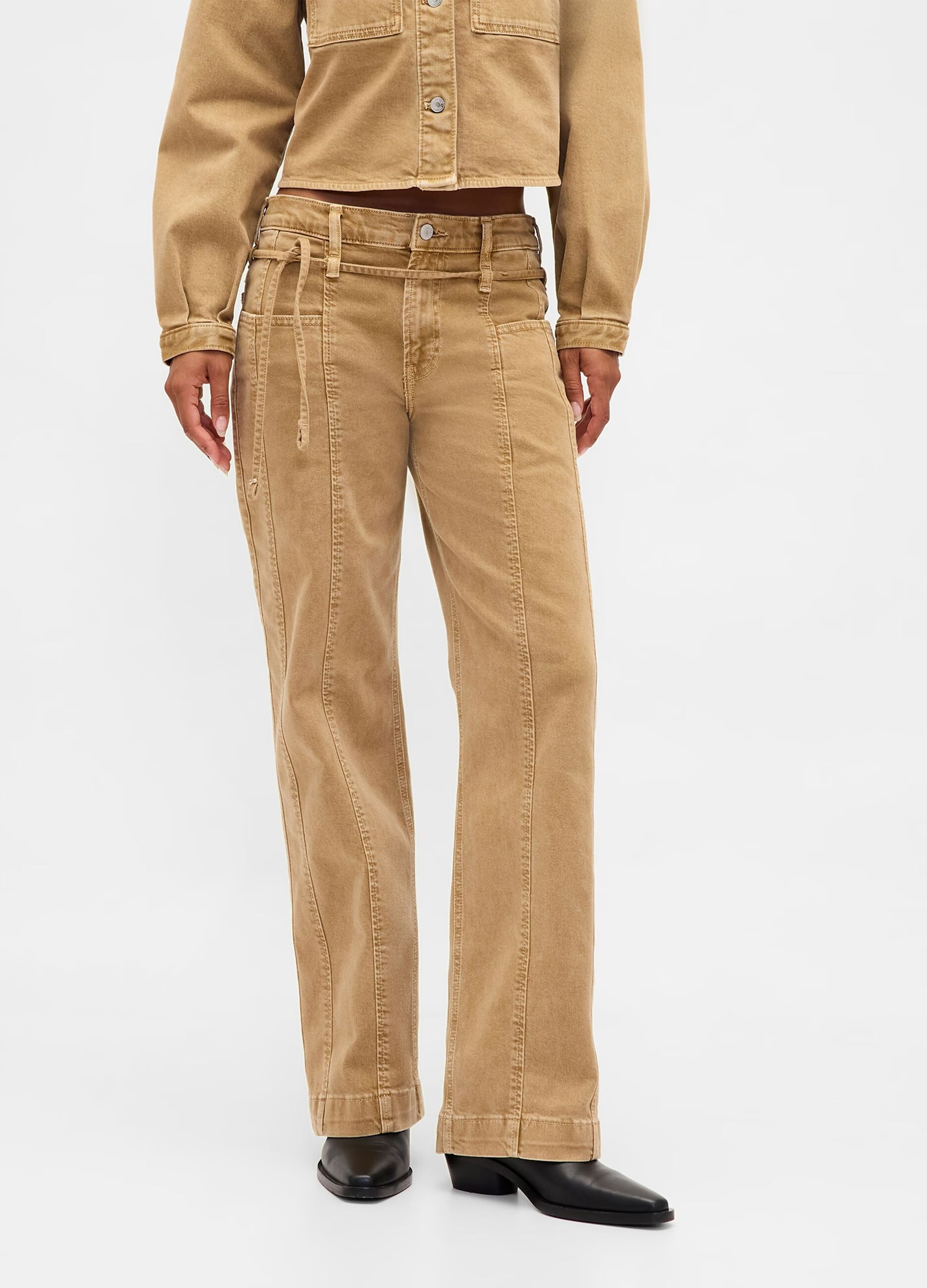 Pantaloni in cotone elasticizzato beige slim fit