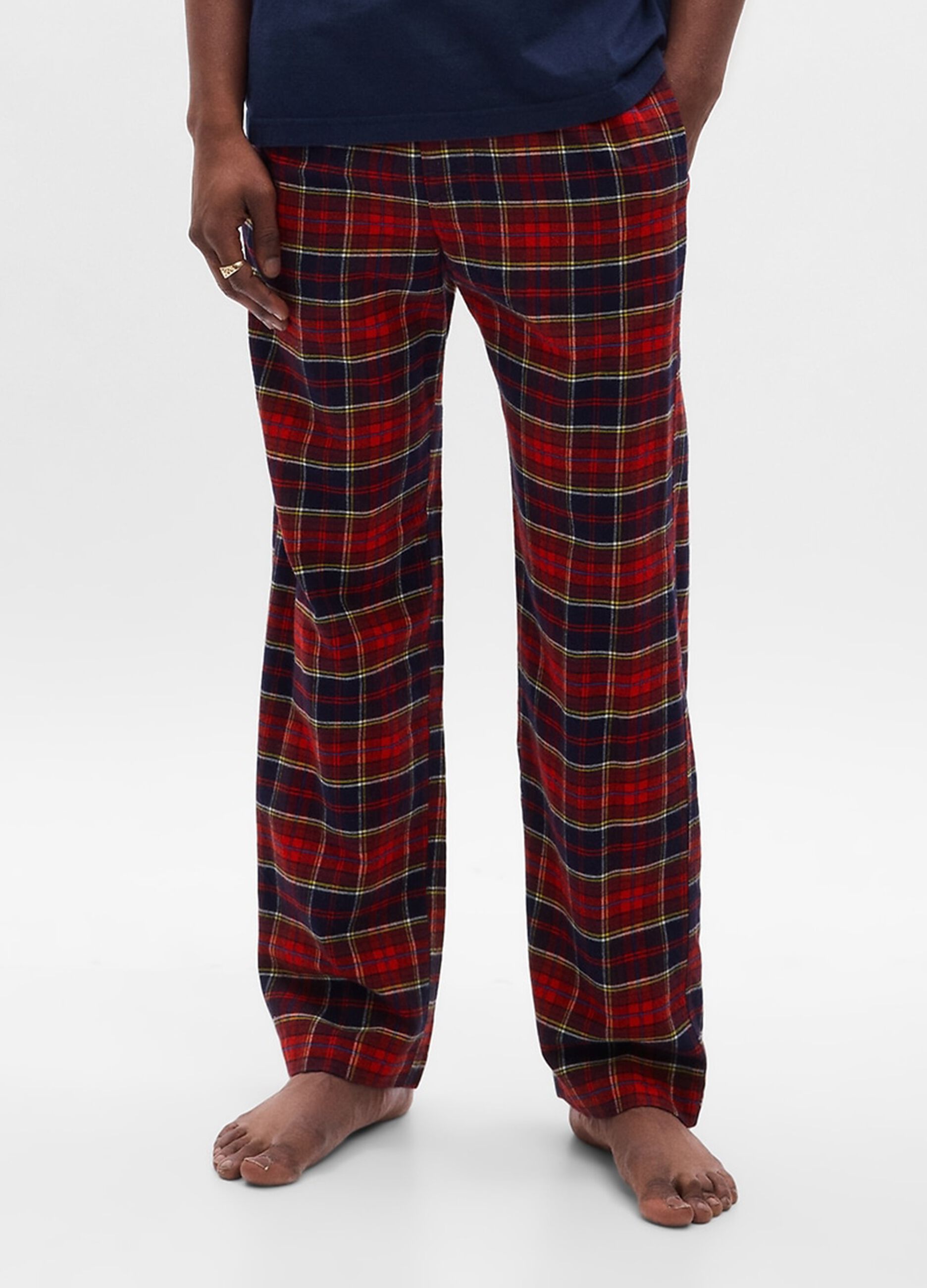 Pantalone pigiama in flanella tartan_1