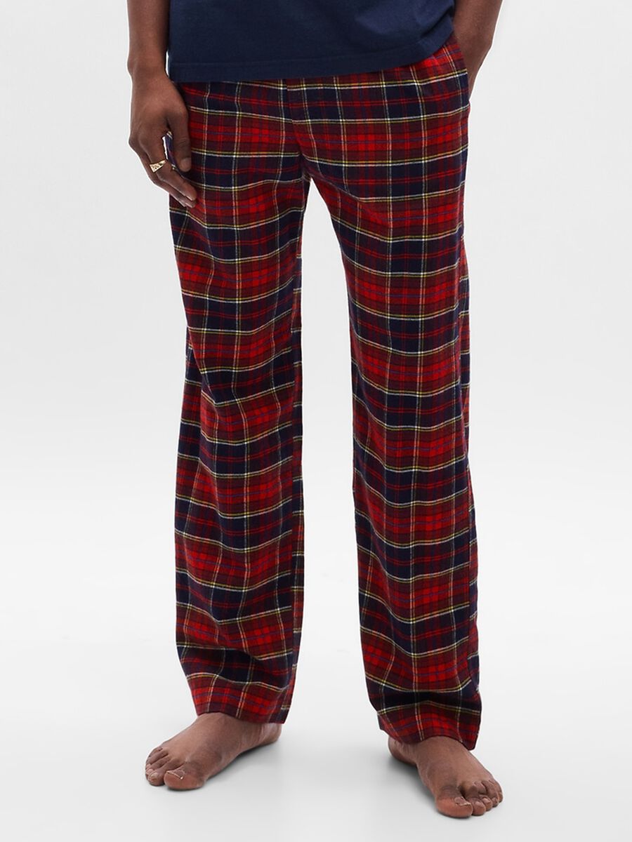Pyjama bottoms in tartan flannel Man_1