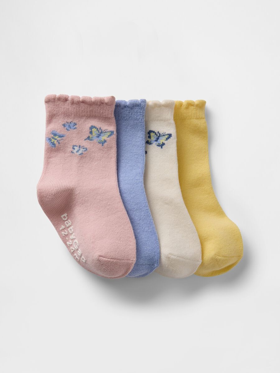 Set quattro calze con disegno farfalle Baby Girl_0