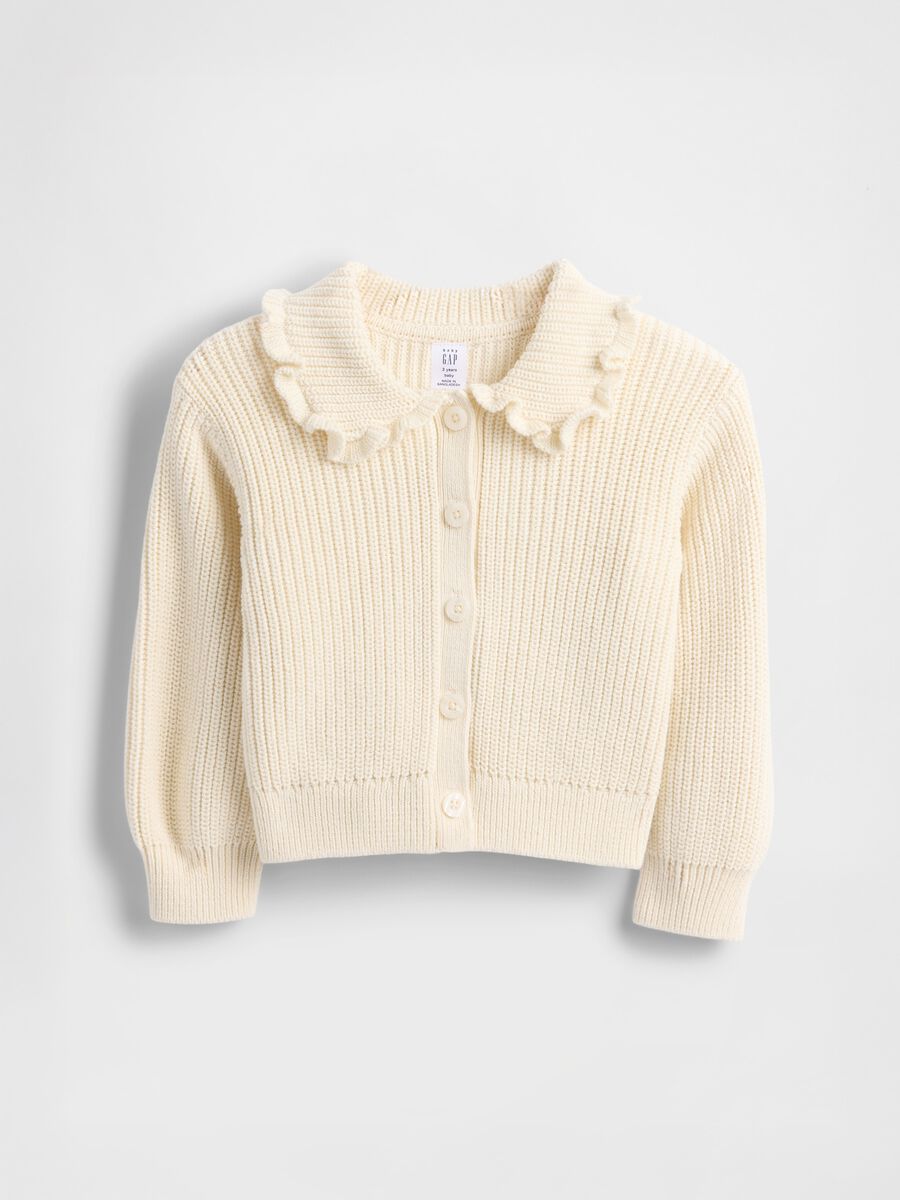 Cardigan bianco in cotone Bimba_0
