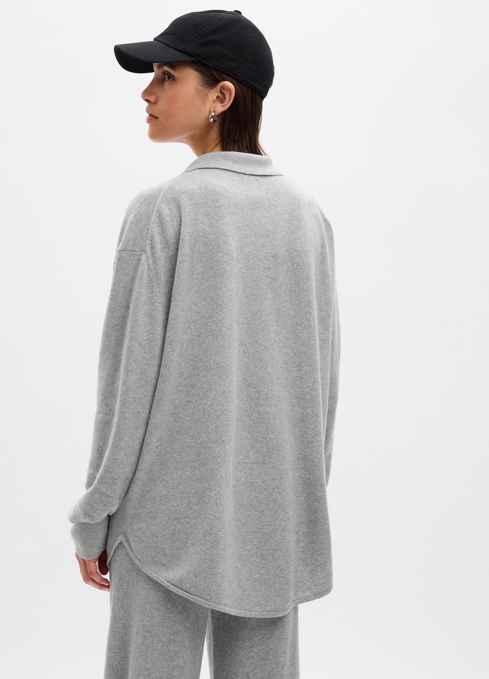Shacket oversize in maglia con tasca_1