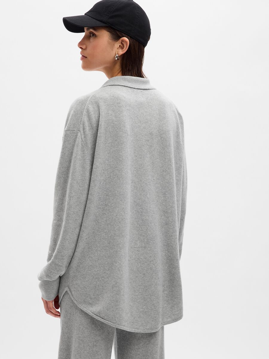 Shacket oversize in maglia con tasca Donna_1