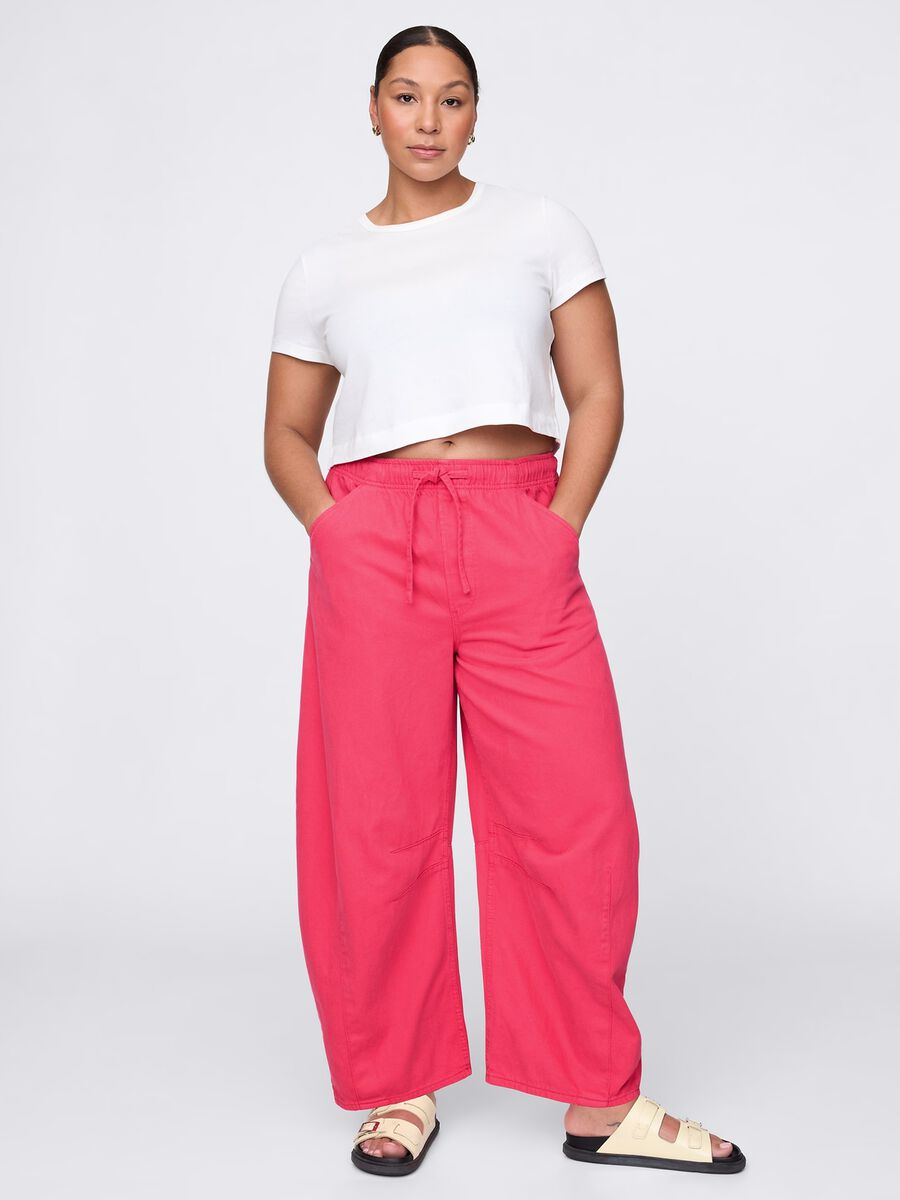Pantaloni rosa in Lyocell e cotone Donna_4