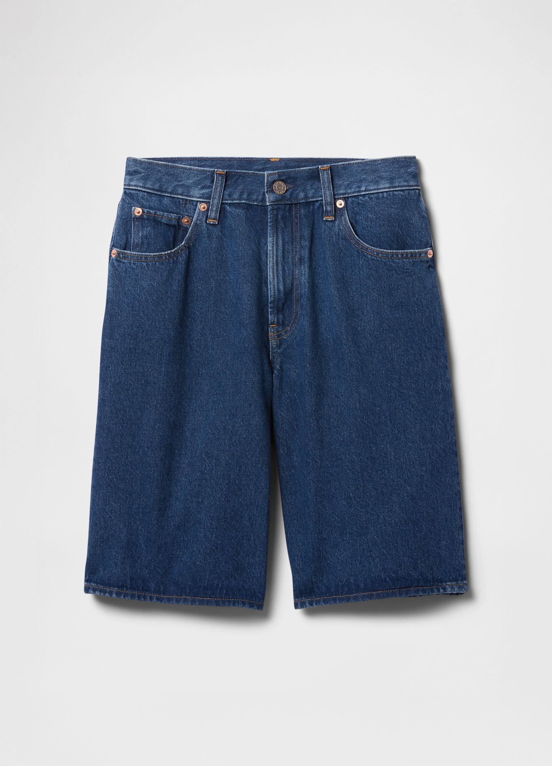 Pantaloncini in denim blu_7
