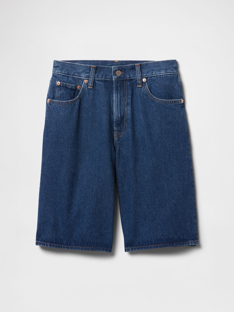 Pantaloncini in denim blu Donna_7