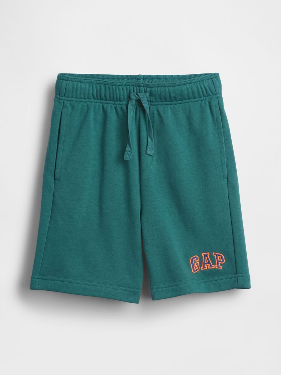 Shorts in misto cotone con logo regular fit Bambino_3