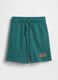 Kid's regular fit green cotton blend shorts_3