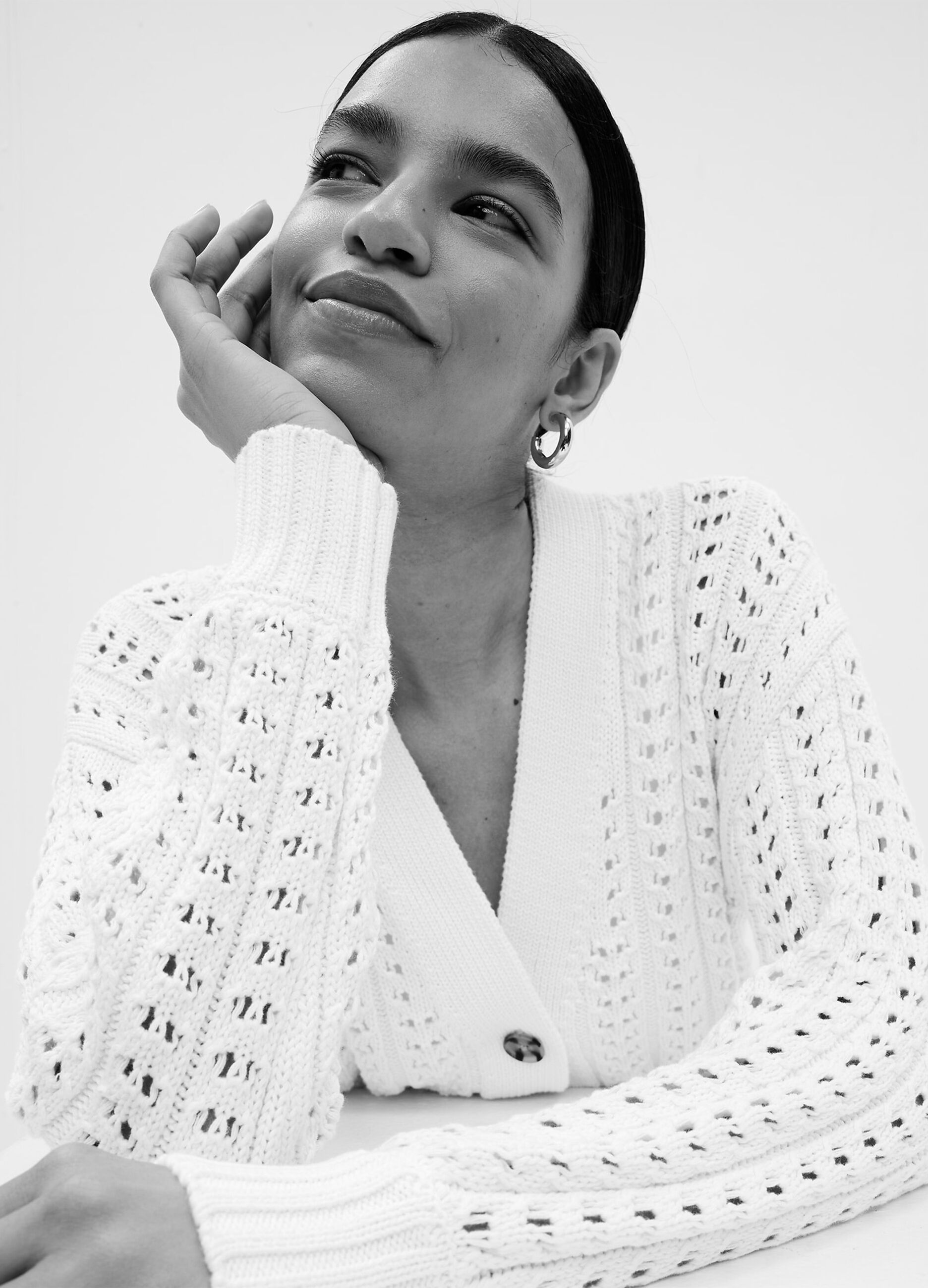 Cardigan in cotone crochet