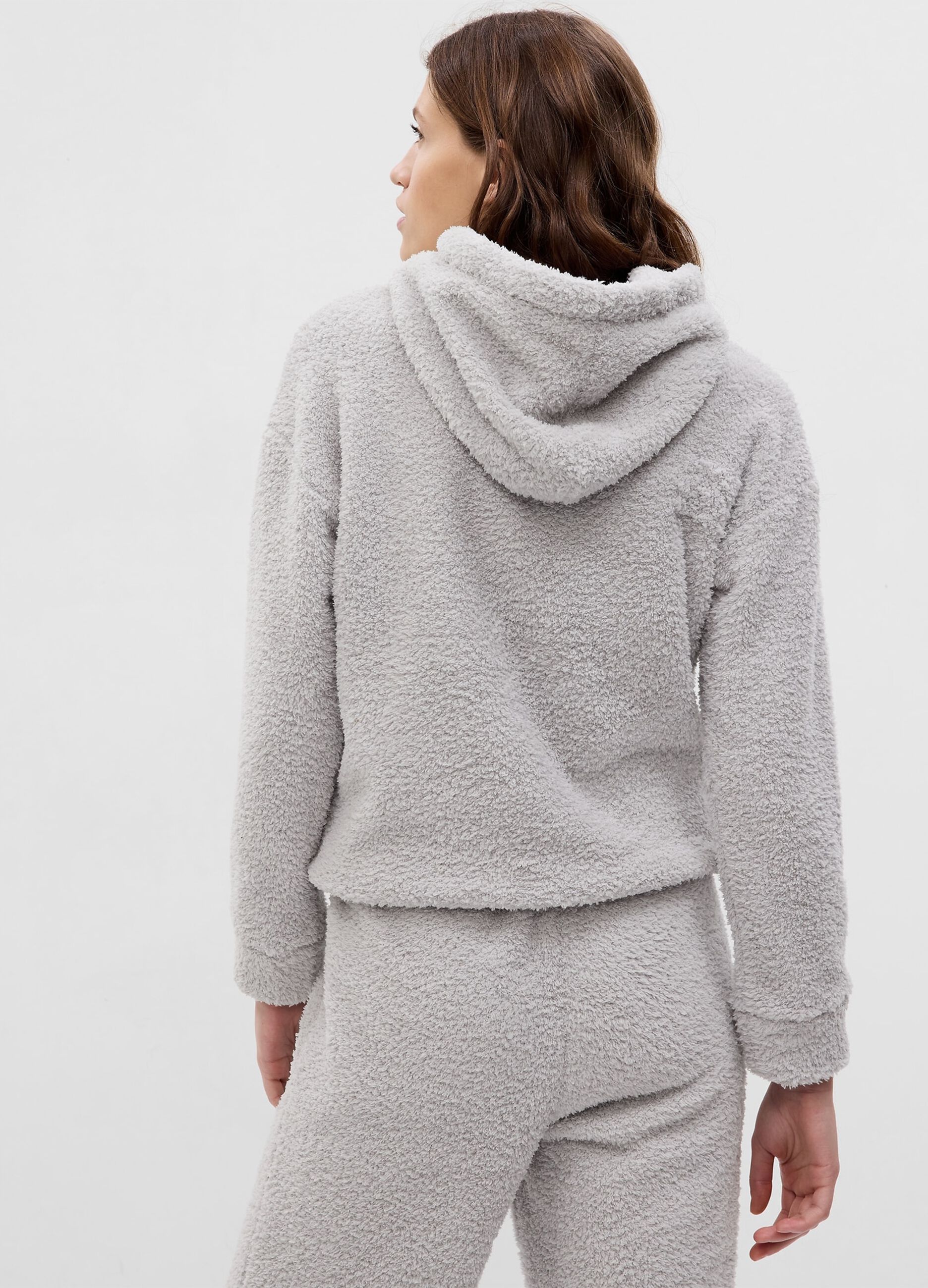 Sherpa hoodie with drawstring._1