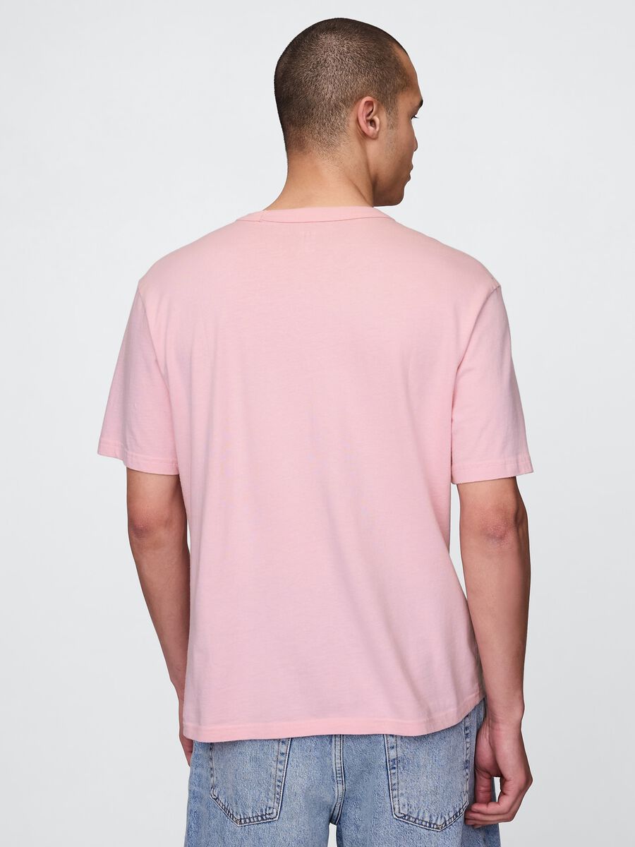 T-shirt rosa in puro cotone Uomo_1